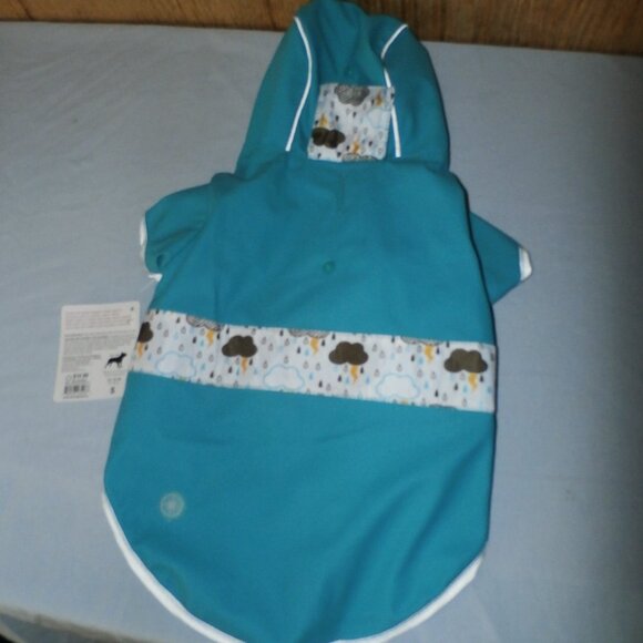 Good2Go DOG REFLECTIVE RAINCOAT REVERSIBLE Blue w Rain Clouds -Xtra Small  NWT - Picture 5 of 9